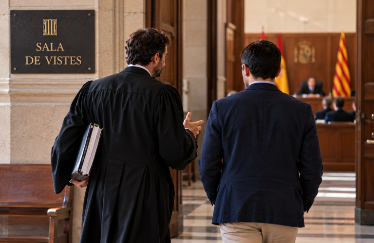 Abogados hacia la sala de vistas