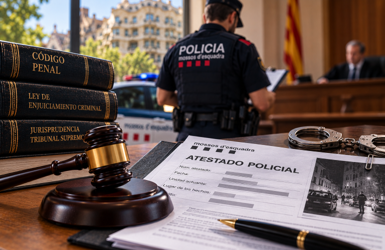 Atestado policial y justicia en Barcelona