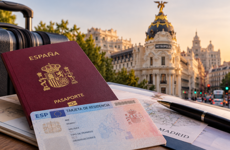 Residencia en Madrid Pasaporte y Metropolis